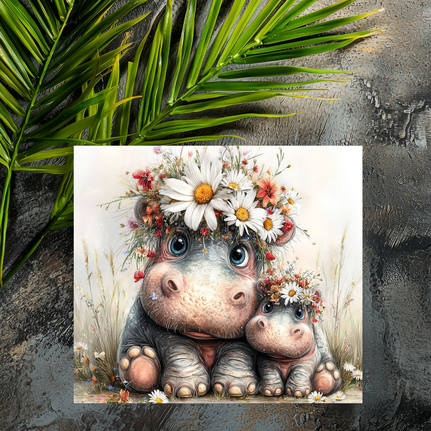 Mousepad Blümchen - Hippos
