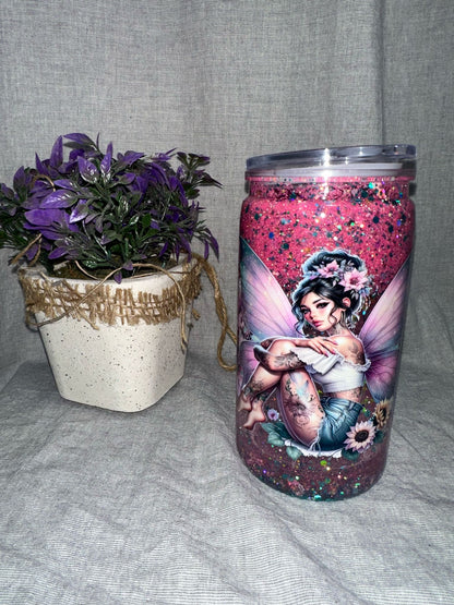 Snowglobe Becher Elfe rosa