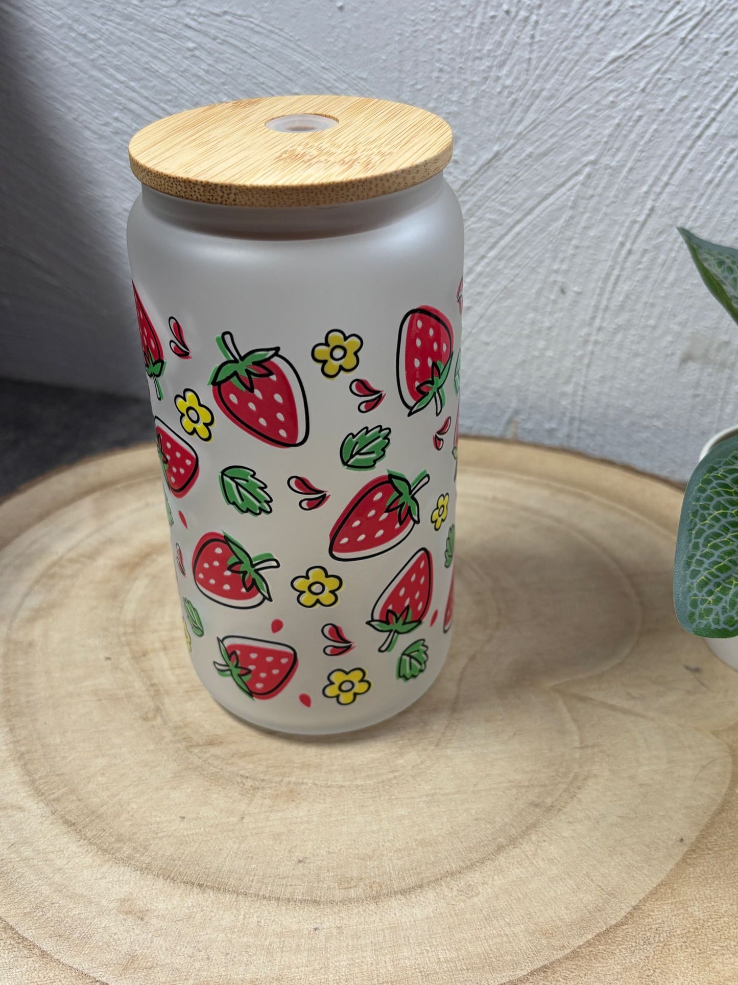 Trinkglas 16oz Erdbeeren