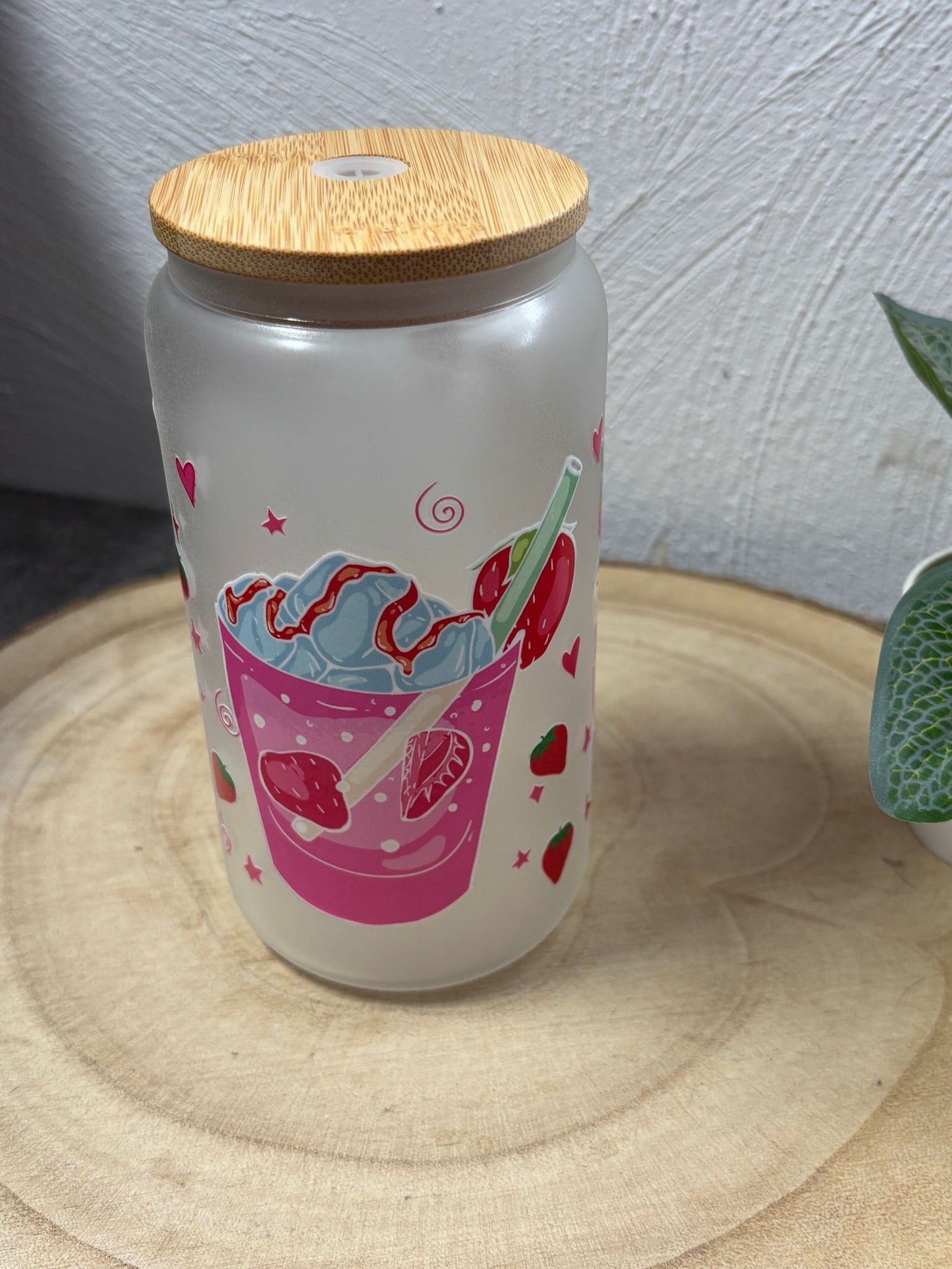 Trinkglas 16oz Erdbeer Shakes