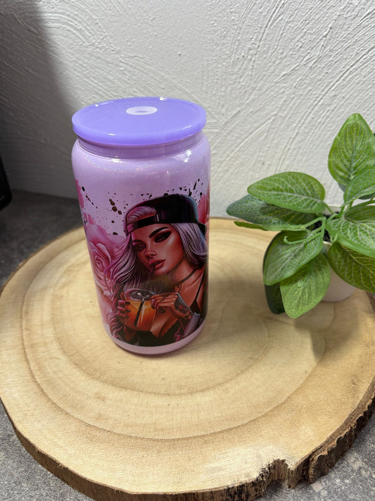 Trinkglas 16oz Cool Girl