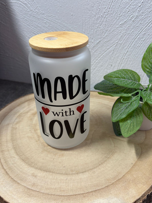 Trinkglas 16oz Made with Love
