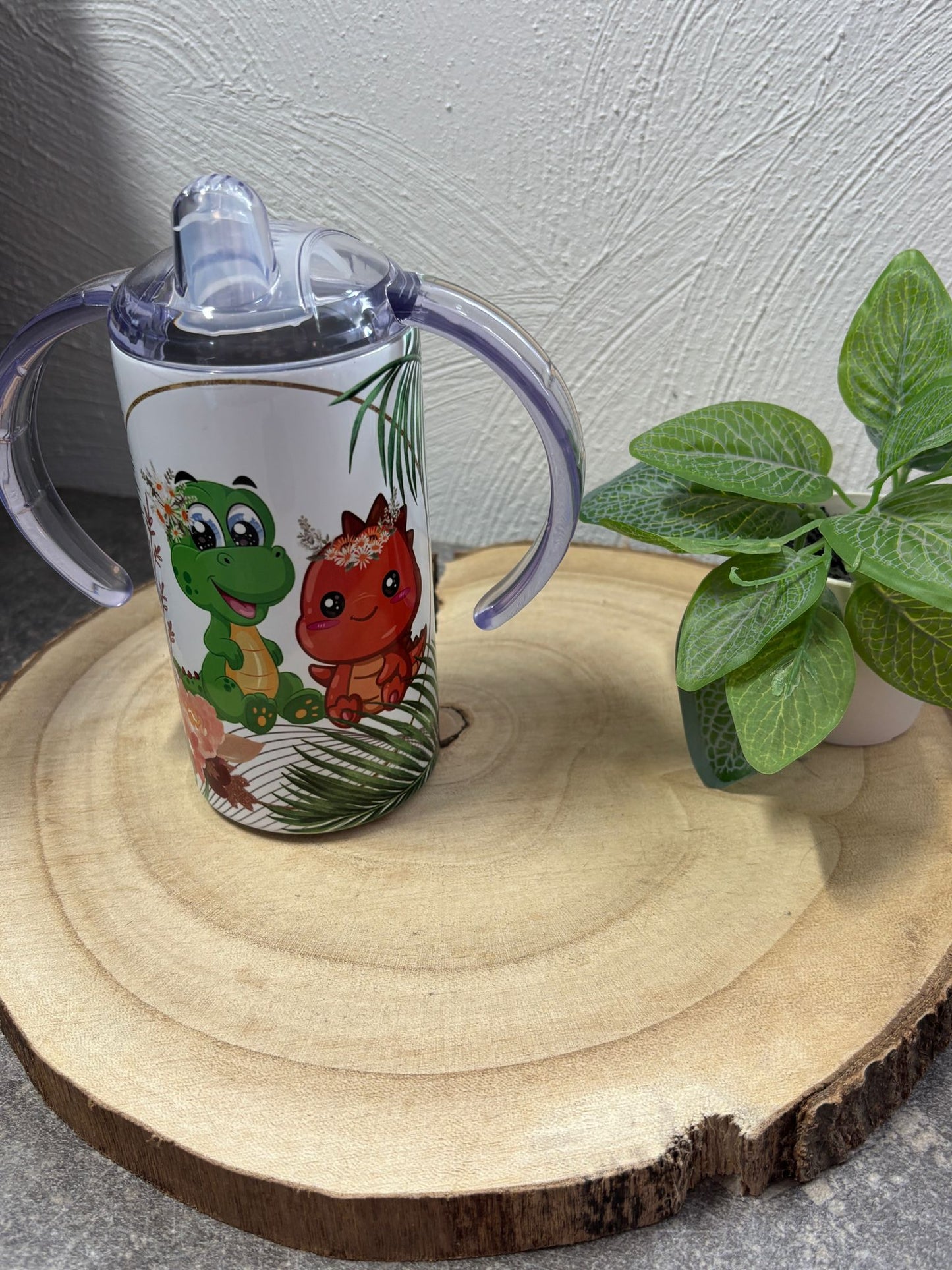 Baby/Kinderflasche mit 2 Deckeln Dinofreunde