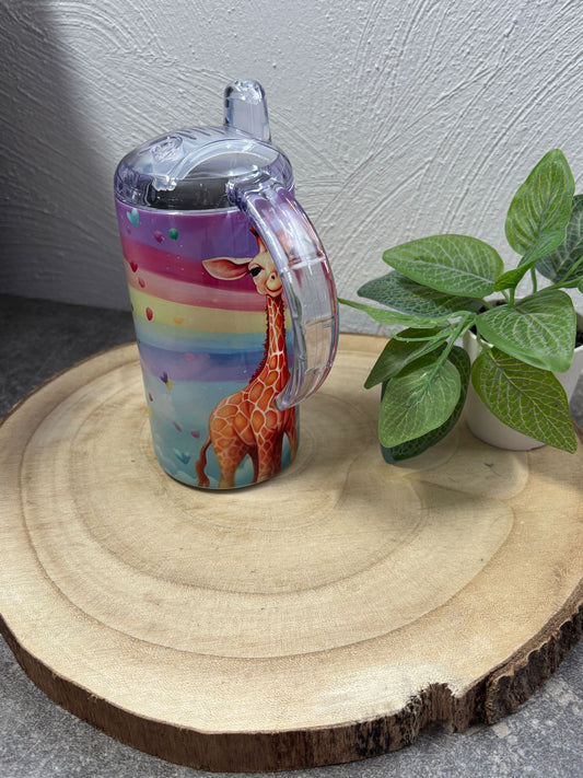Baby/Kinderflasche mit 2 Deckeln Giraffe