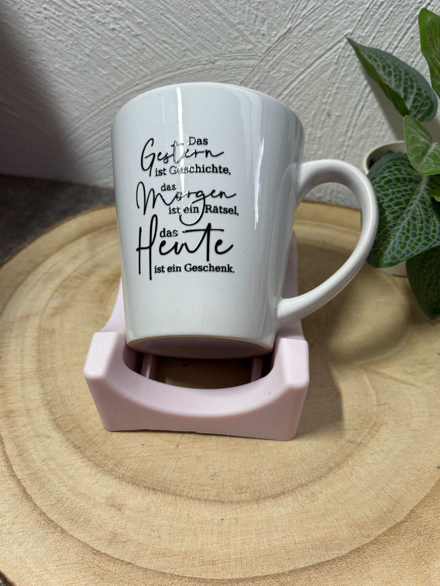 Keramiktasse  Gestern-Heute-Morgen