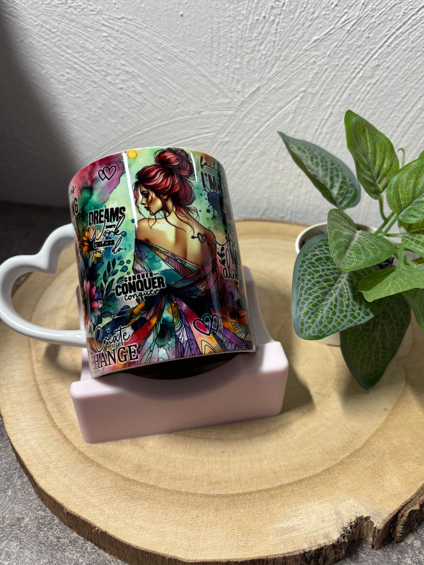 Keramiktasse Bunte Frau 4
