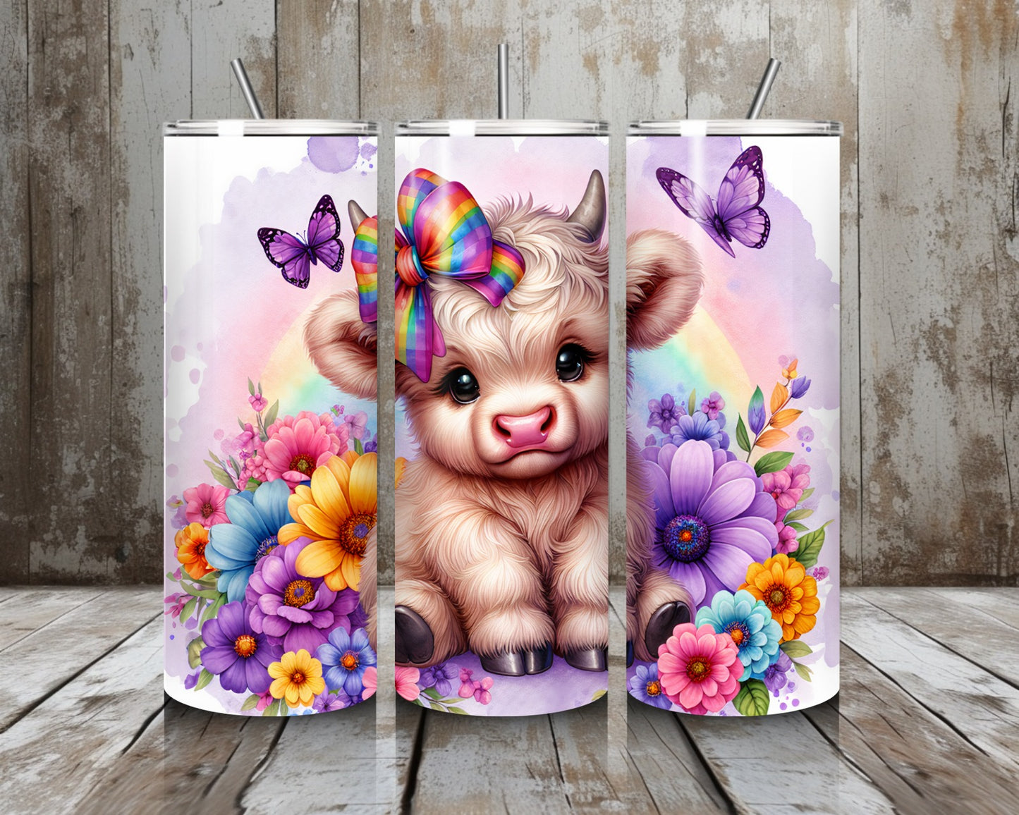 Tumbler Kuh mit Schleife