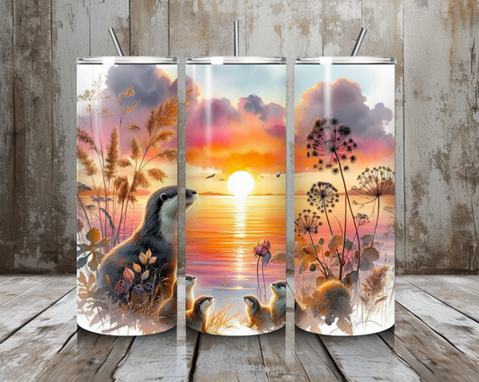 Tumbler Otter im Sonnenuntergang