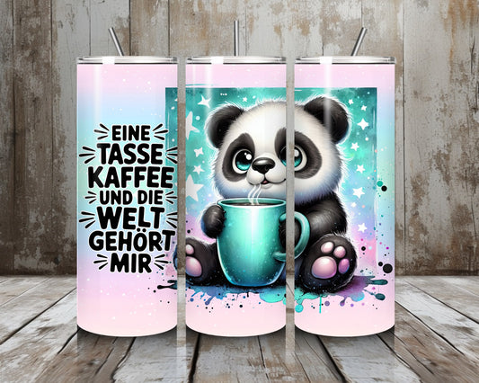 Tumbler Panda mit Kaffee