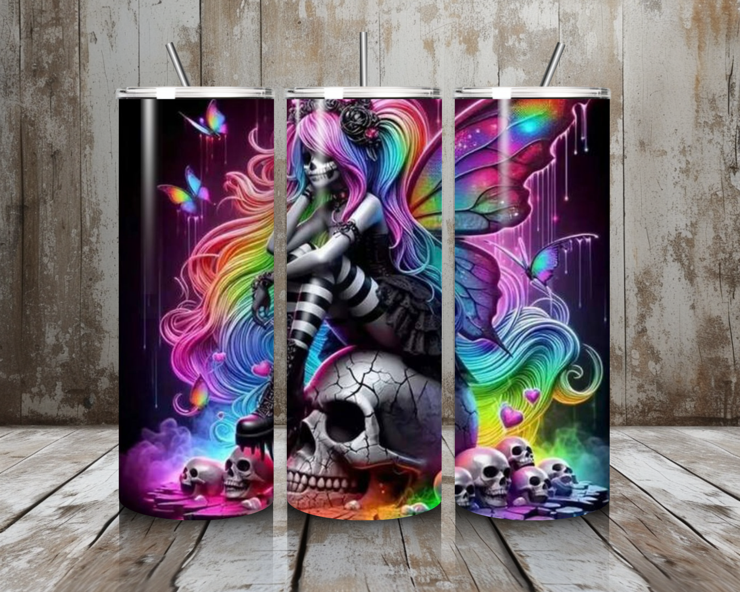 Tumbler Rainbow Skulllady