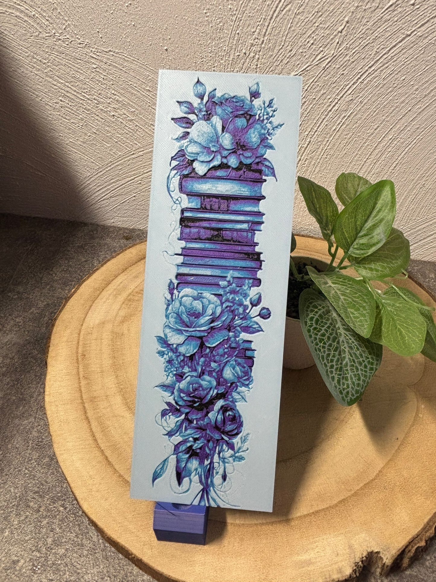Lesezeichen Buch mit Blumen