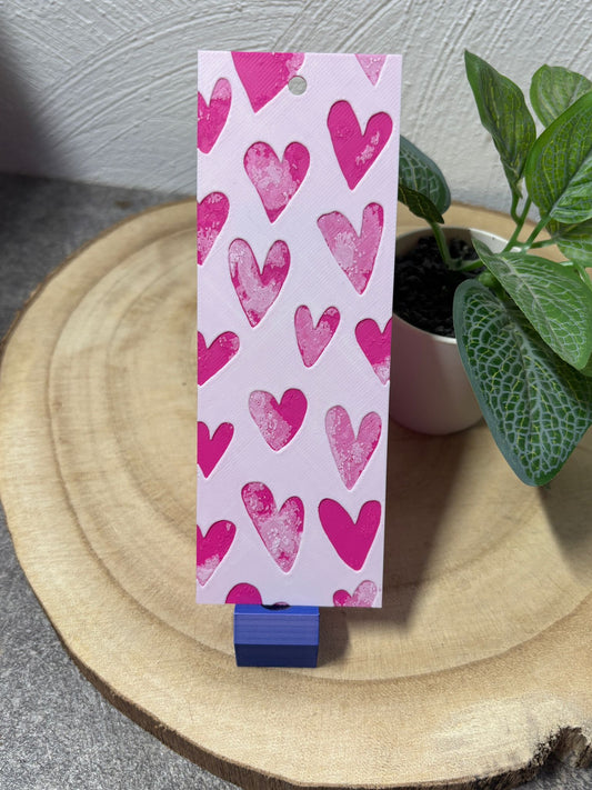 Lesezeichen Herzen rosa